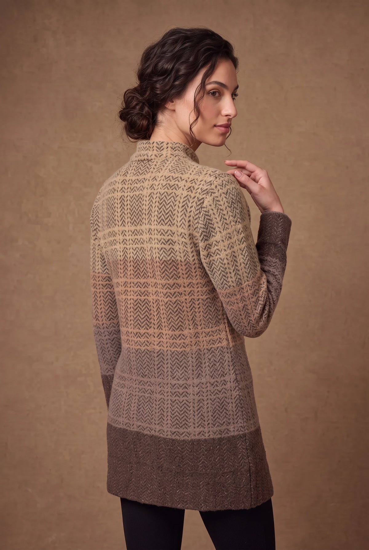Lachi Women's Ombre Herringbone Knitted Cardigan