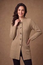 Camel Textured Stand Collar Coatigan 4