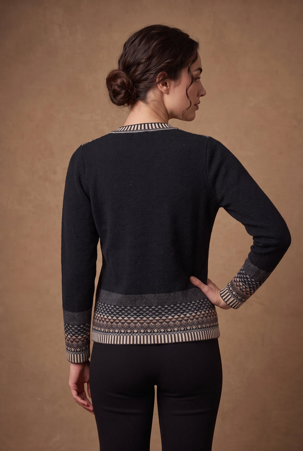 Lachi Women's Fair Isle Yoke Knitted Cardigan