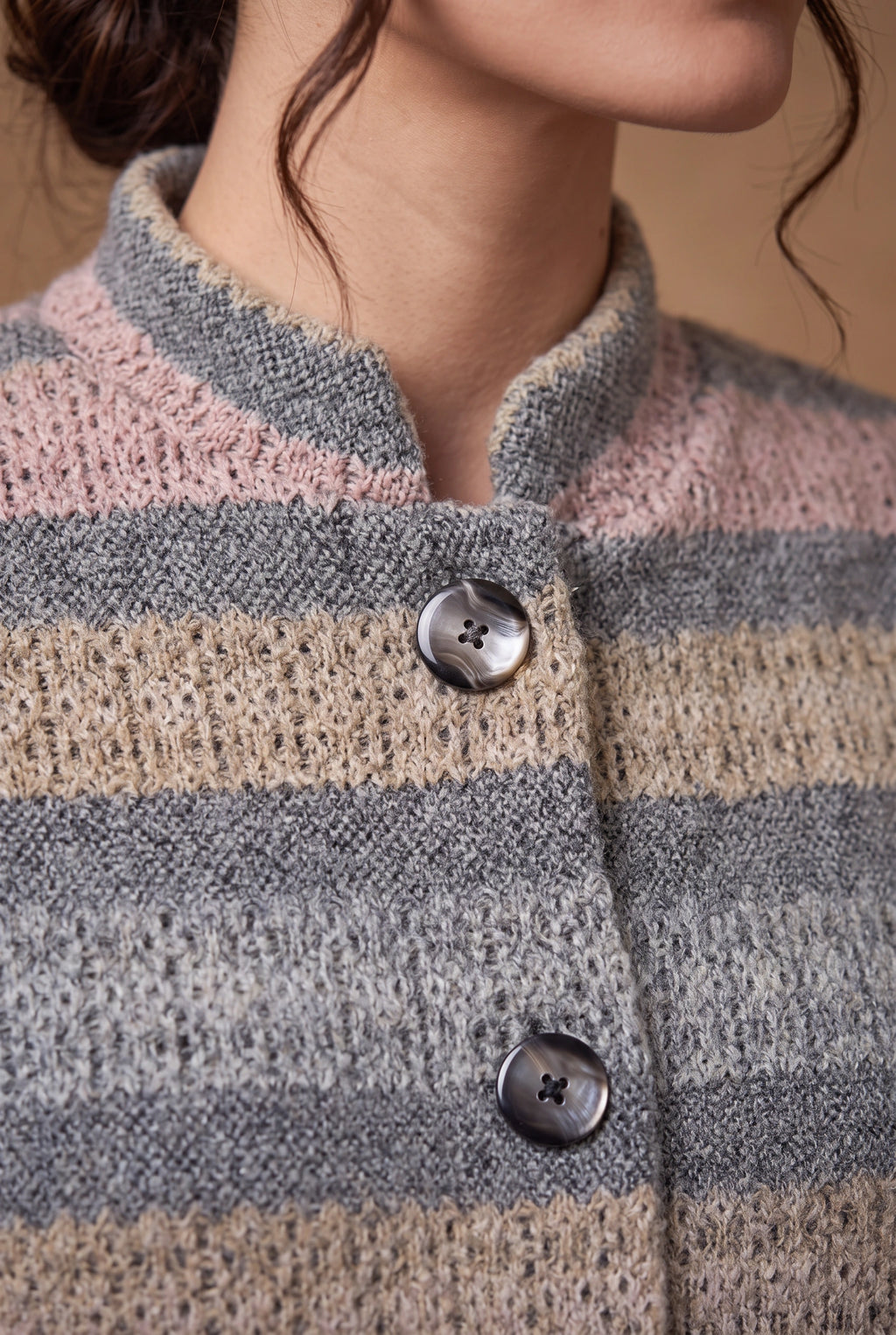 Lachi Women's Multicolour Striped Knitted Cardigan