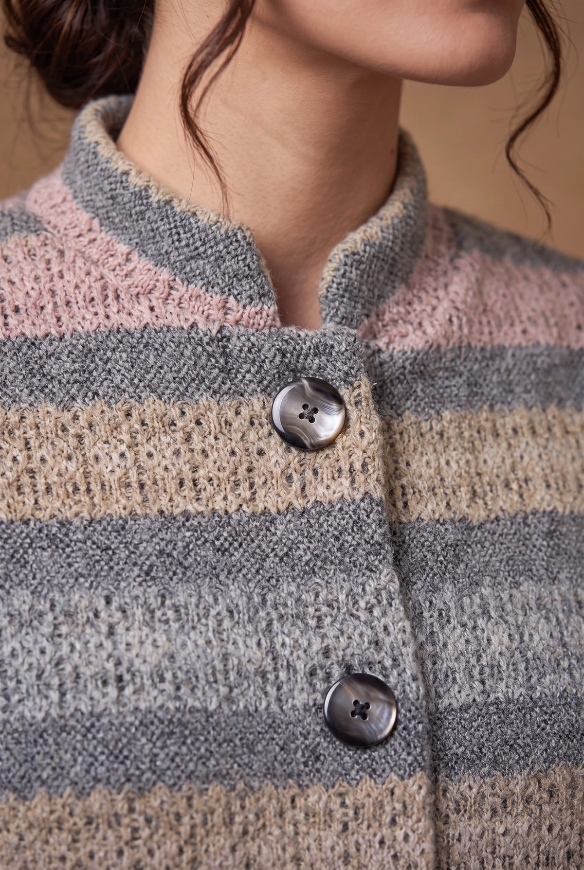 Lachi Women's Multicolour Striped Knitted Cardigan