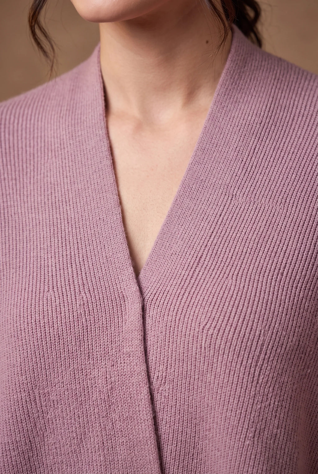Mauve Tasseled Poncho Cape 2