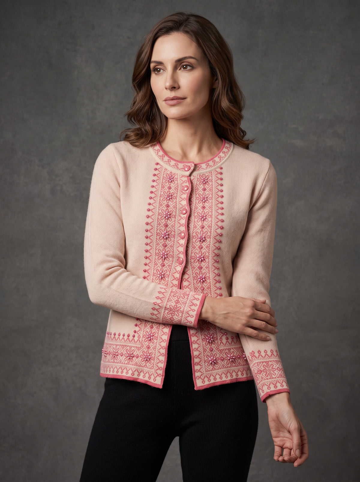 Blush Rose Placket Cardigan