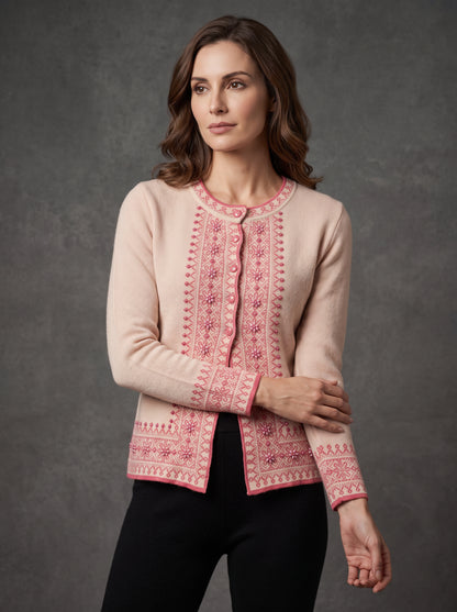Blush Rose Placket Cardigan