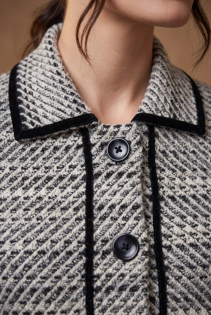 Light Grey Tweed Knitted Cardigan 4