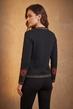 Lachi Women's Floral Jacquard Knitted Cardigan