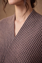 Lachi Women's Textured Check Fringed Poncho