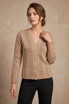 Beige Jacquard Knitted Cardigan 4