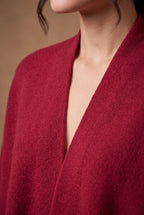 Lachi Women's Plain Knit Tasseled Poncho Cape