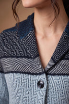 Indigo Maze Striped Knit Cardigan 4