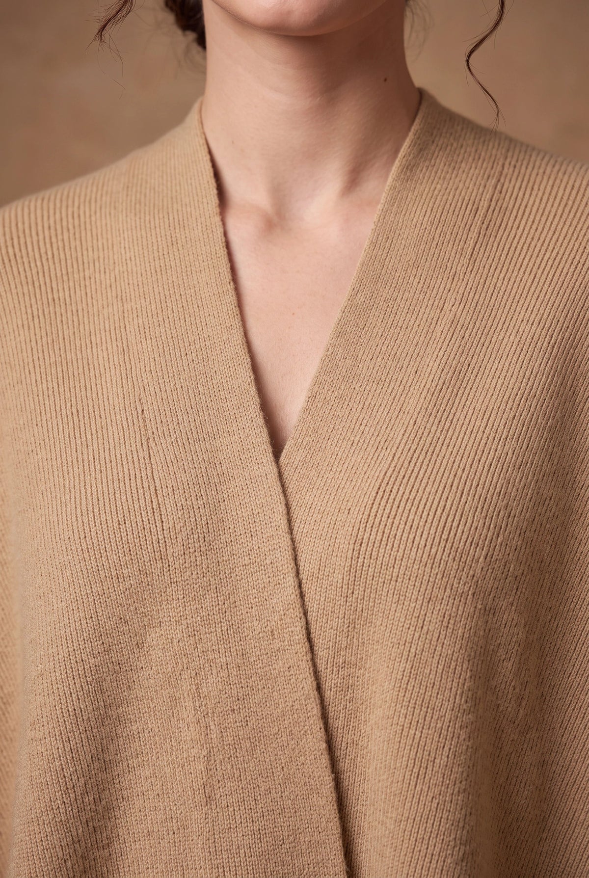Camel Tasseled Poncho Cape 4
