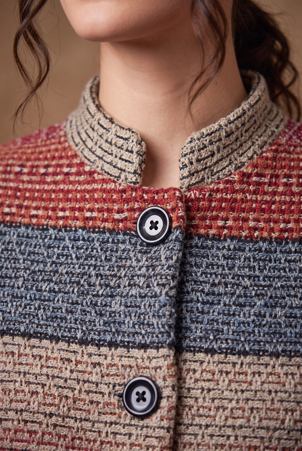 Lachi Women's Jacquard Striped Knitted Cardigan
