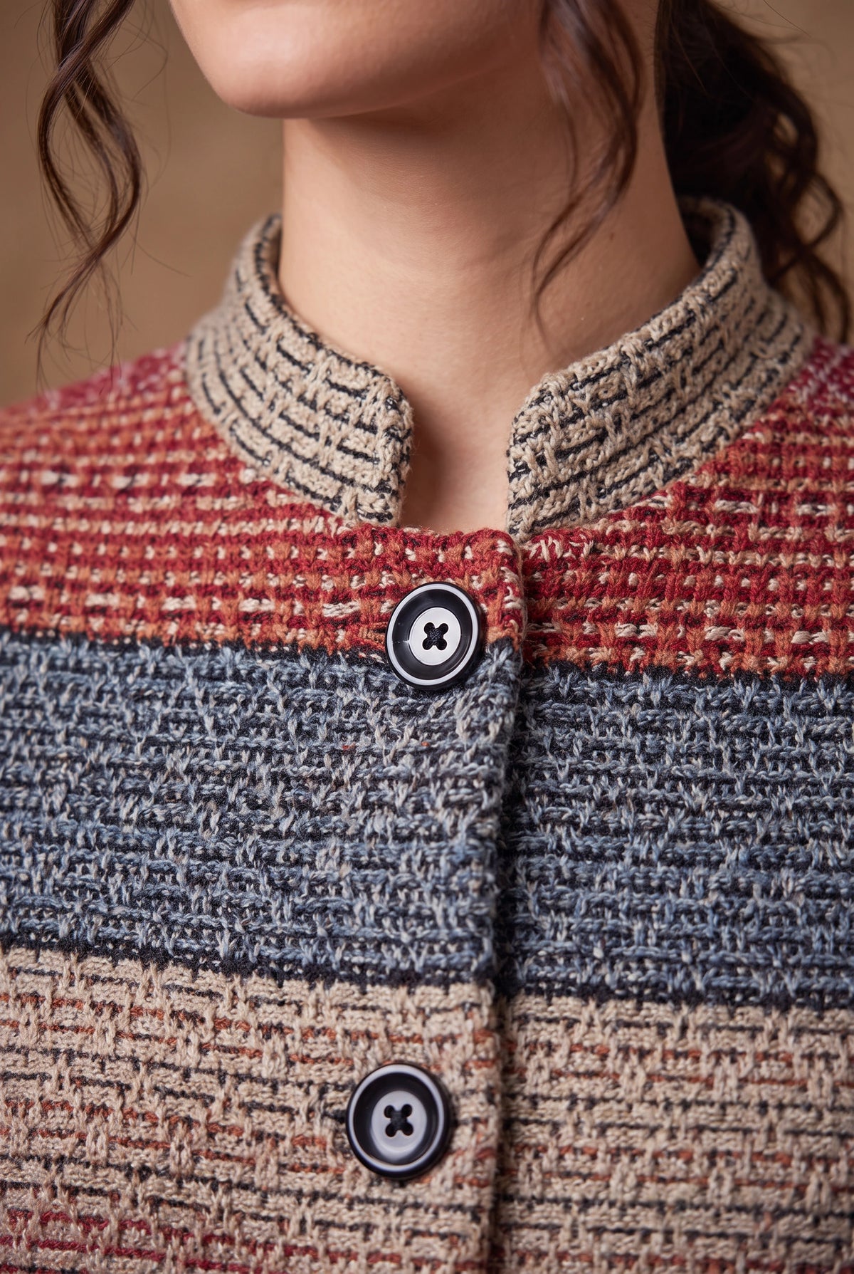 Lachi Women's Jacquard Striped Knitted Cardigan