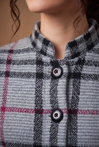 Grey Tartan Check Longline Knitted Cardigan 4