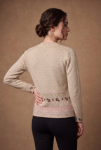 Camel Jacquard Knitted Cardigan 2