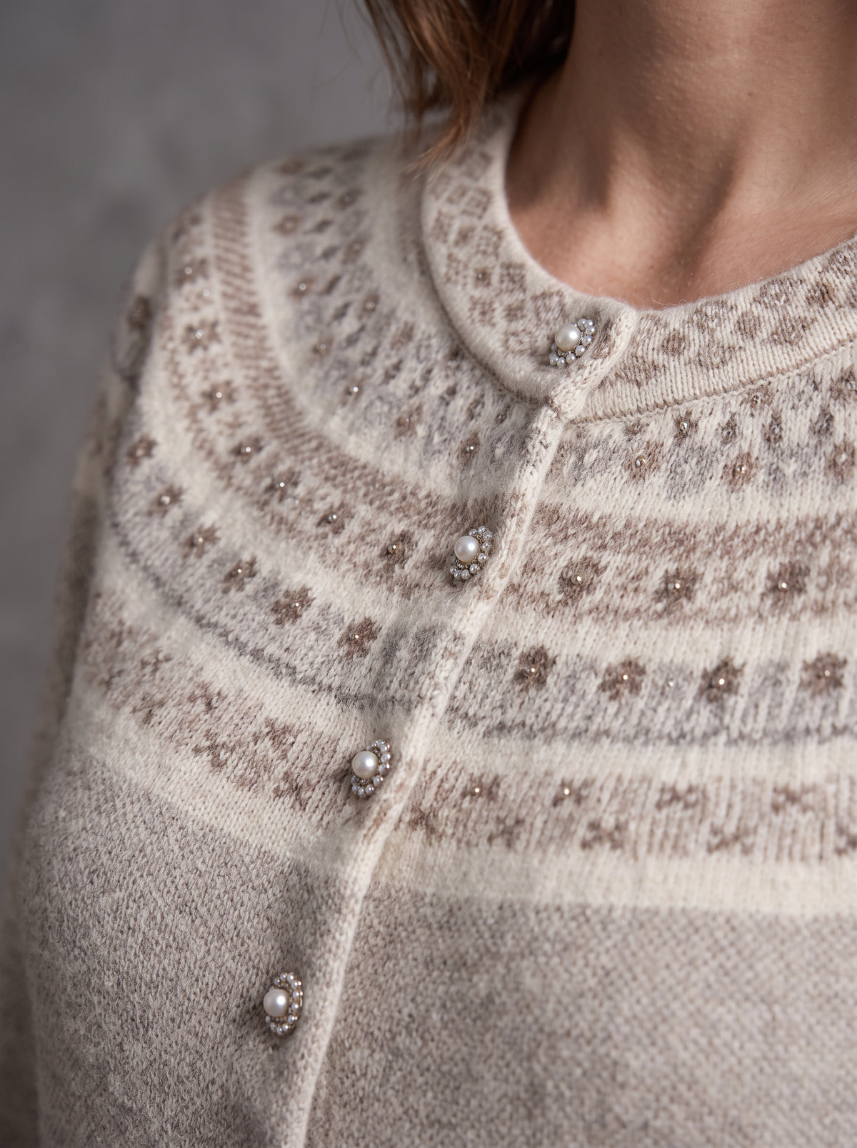 Oatmeal Alpine Yoke Cardigan