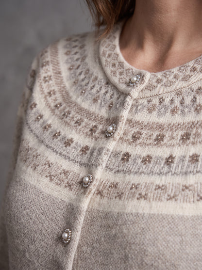 Oatmeal Alpine Yoke Cardigan