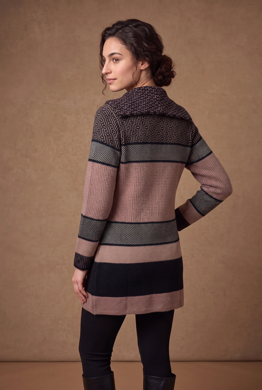 Lachi Women's Maze Striped Knitted Cardigan