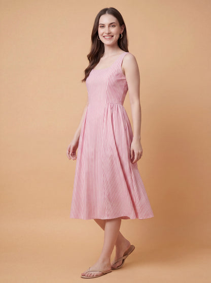 Candy Stripe Midi Dress