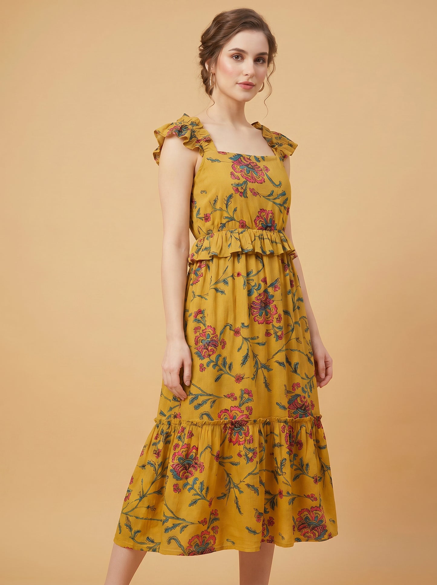 Amber Blossom Frill Dress