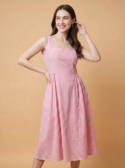 Candy Stripe Midi Dress