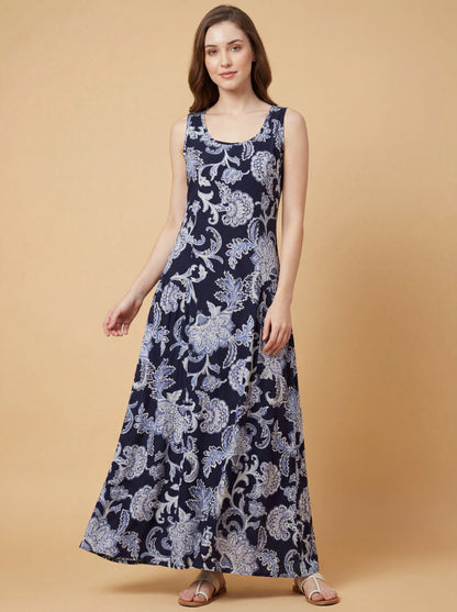 Moonlit Paisley Maxi Dress