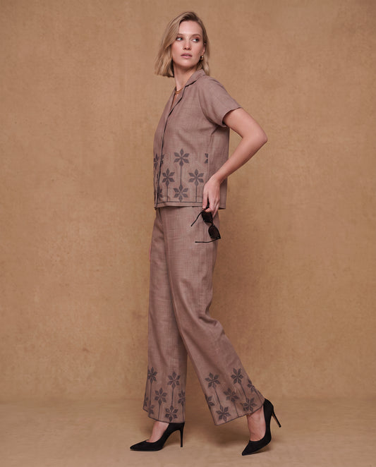 Linen Mocha Bloom Co-ord Set