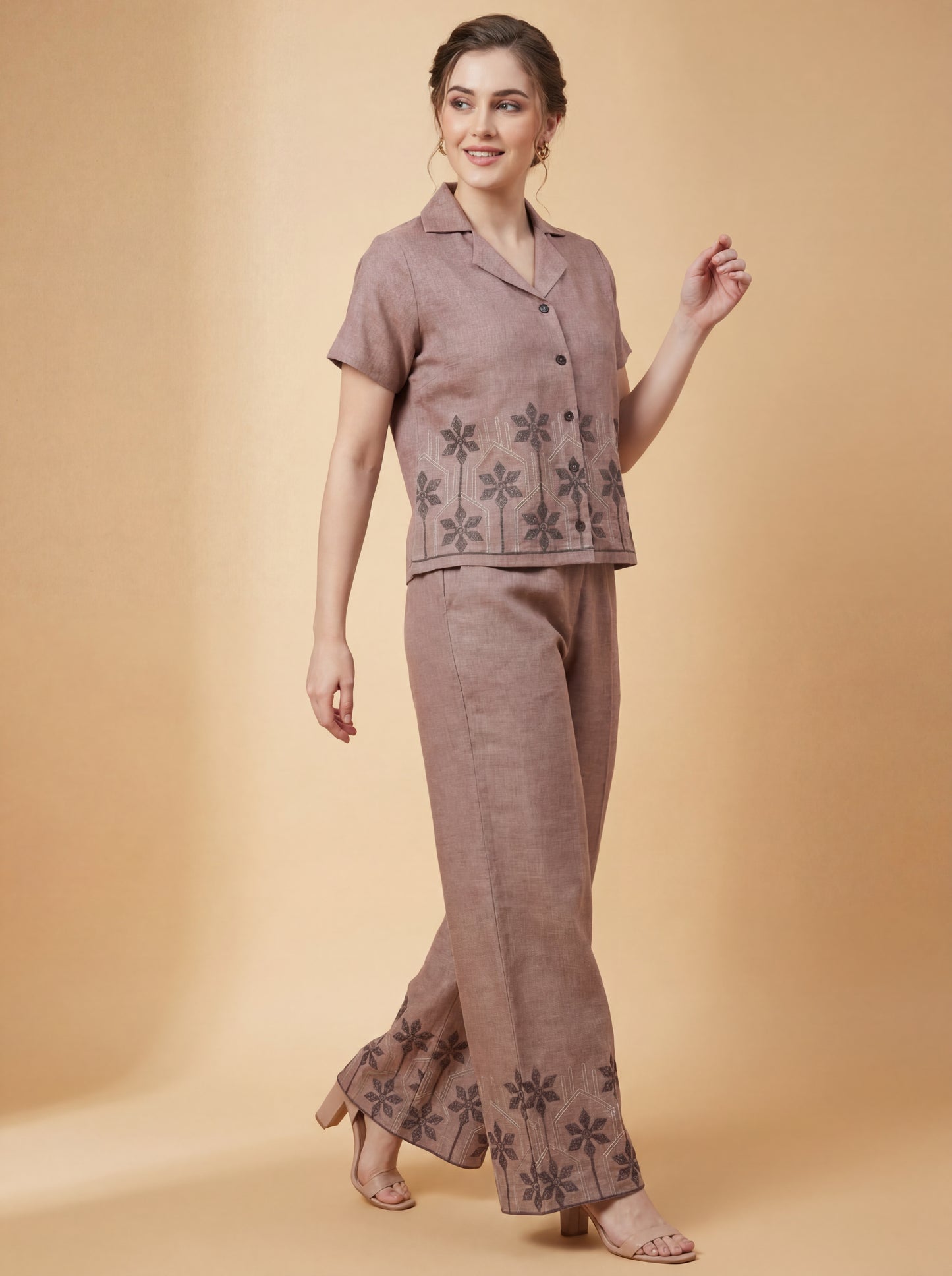 Mocha Bloom Co-ord Set