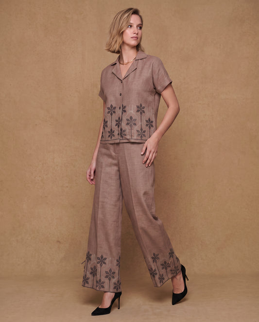 Linen Mocha Bloom Co-ord Set