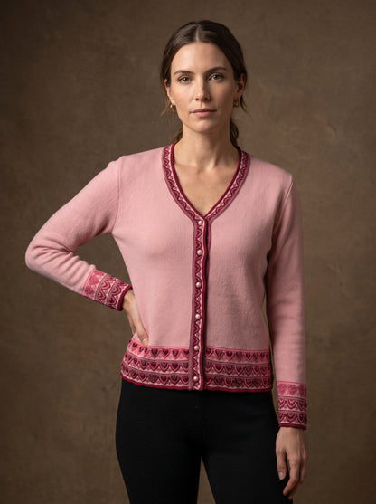 Rose Heart Border Cardigan