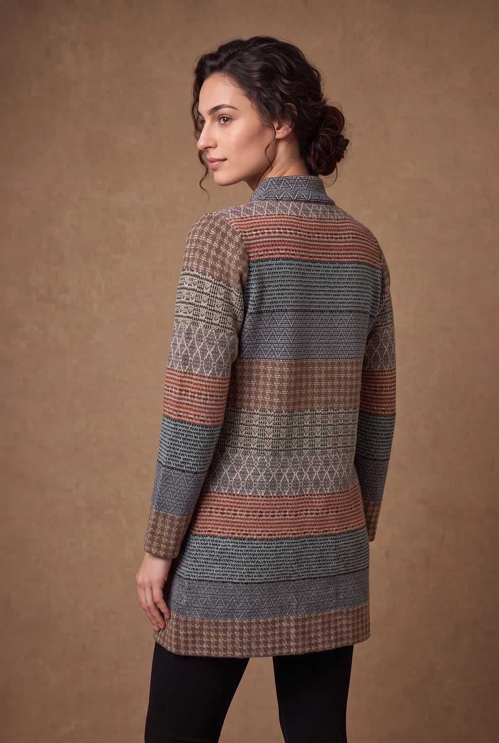 Rust Striped Knitted Cardigan 4