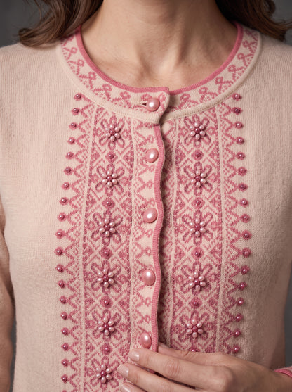 Blush Rose Placket Cardigan