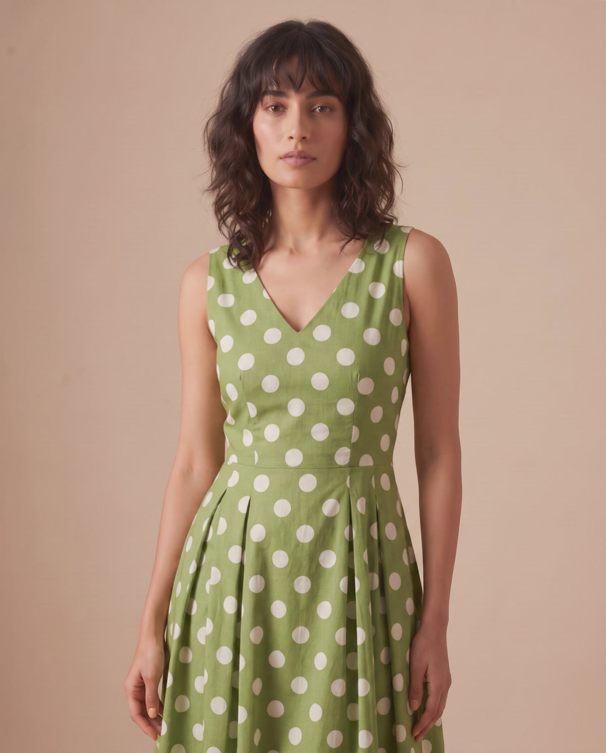 Lachi Women's Polka Dot Print Midi Dress